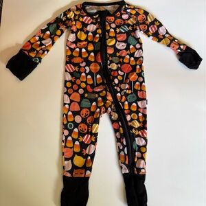 Little Sleepies Baby Black Orange Halloween Candy Zippy Pajama Sleeper 0-3 Month